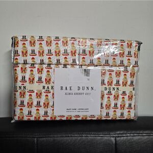 Rae Dunn Christmas 2024 Nutcracker King size Sheet Set, New